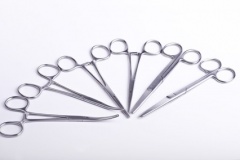 forceps and surgical scissors